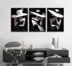 Elegant Black and White Woman Portrait Canvas Art
