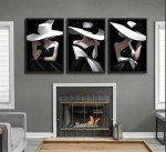 Elegant Black and White Woman Portrait Canvas Art