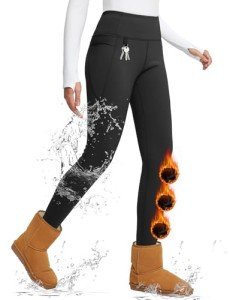 BALEAF Women's Warm Fleece-Lined Hiking Leggings