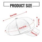 FEOYA Women's Black PU Leather Beret Hat