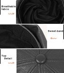 FEOYA Women's Black PU Leather Beret Hat