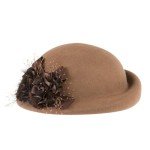 Chic Wool Top Hat with Floral Accent for Women
