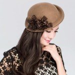 Chic Wool Top Hat with Floral Accent for Women