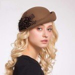 Chic Wool Top Hat with Floral Accent for Women