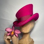 Asymmetric Wool Top Hat with Ribbon - Unisex