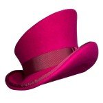 Asymmetric Wool Top Hat with Ribbon - Unisex
