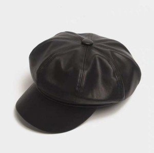 Stylish Leather Baker Boy Cap for Women