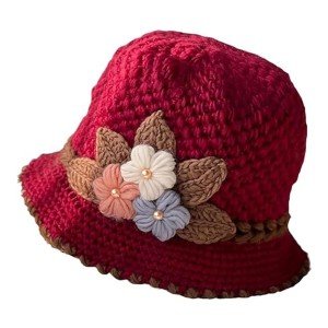 Women's Cozy Flower Knit Wool Hat for Winter