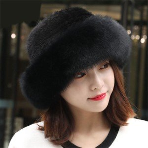 Women's Faux Fur Brim Winter Beret Hat