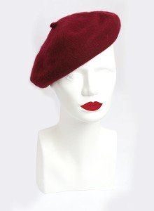 Stylish Wine Wool Beret Hat for Women