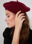 Stylish Wine Wool Beret Hat for Women