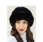 Women's 90s Black Faux-Fur Cloche Hat