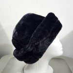 Women's 90s Black Faux-Fur Cloche Hat