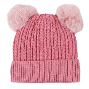 Cozy Double Pom Pom Knit Beanie for Women