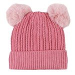 Cozy Double Pom Pom Knit Beanie for Women