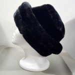 Women's 90s Black Faux-Fur Cloche Hat