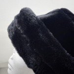 Women's 90s Black Faux-Fur Cloche Hat