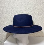 Royal Blue Women's Wool Flat Brim Sun Hat