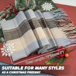 Loritta Women's Long Plaid Shawl Scarf - Khaki Blue