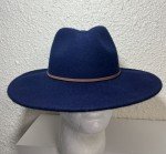 Royal Blue Women's Wool Flat Brim Sun Hat