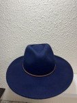 Royal Blue Women's Wool Flat Brim Sun Hat