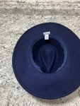 Royal Blue Women's Wool Flat Brim Sun Hat