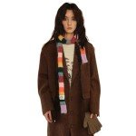 Colorful Striped Knit Scarf for Women