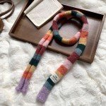 Colorful Striped Knit Scarf for Women