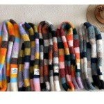 Colorful Striped Knit Scarf for Women