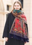Vintage Paisley Cashmere Scarf Wrap for Women
