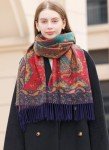 Vintage Paisley Cashmere Scarf Wrap for Women