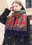 Vintage Paisley Cashmere Scarf Wrap for Women