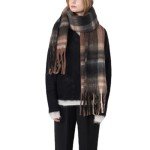 Large Chunky Color Block Tassel Scarf for Women