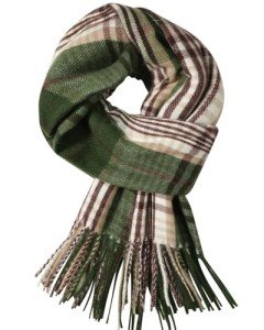 Stylish Green Plaid Cashmere Scarf for Women