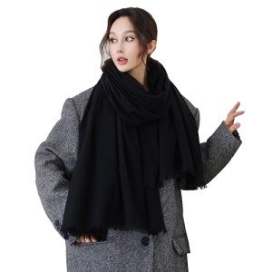 Soft Black Pashmina Scarf for Women