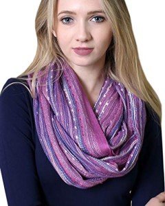Anika Dali Boho Shimmer Infinity Scarf - Lilac