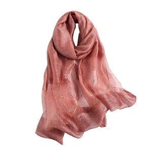 Elegant Women's Silk Embroidered Shawl and Scarf