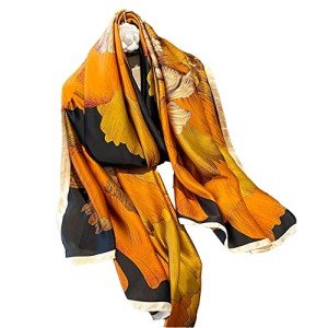 Elegant Floral Silk Scarf for Women