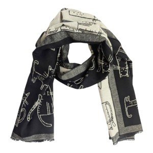 Reversible Women's Winter Scarf - Cat Print