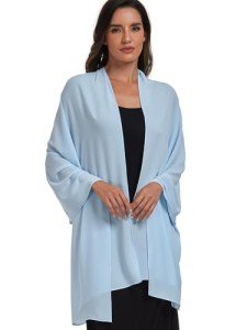 Light Blue Chiffon Shawl for Weddings & Events