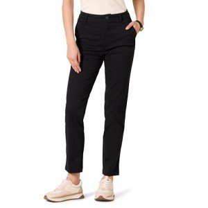 Black High-Rise Slim-Fit Straight-Leg Pants for Women