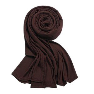 Women's Stretch Cotton Jersey Scarf - Coffee