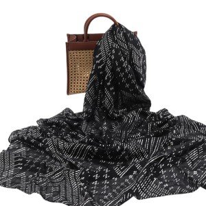 1920s Retro Style Black Silver Scarf Cape