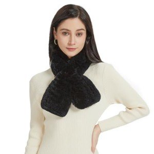 Stylish Women's Rex Rabbit Fur Crochet Scarf