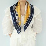 WUZININGLE 100% Mulberry Silk Scarf - Yellow