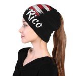 Puerto Rico Flag Slouchy Beanie Hat & Scarf