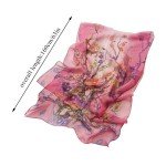 Floral Pink Chiffon Scarf for Women