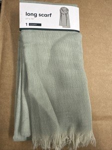 Light Green Fringed Women's Fashion Scarf - 70" x 27