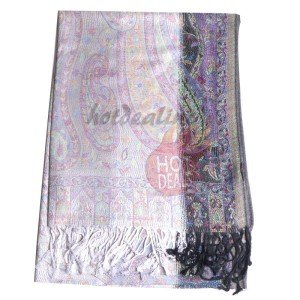 Vintage Rainbow Paisley Pashmina Scarf for Women