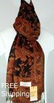 Floral Paisley Pashmina Scarf in Black and Red